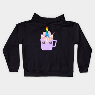 Purple and pink unicorn drink! Kids Hoodie